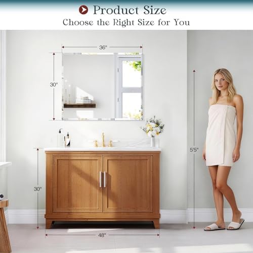 Frameless Bathroom Mirror, Wall Mount Mirrors - Image 2