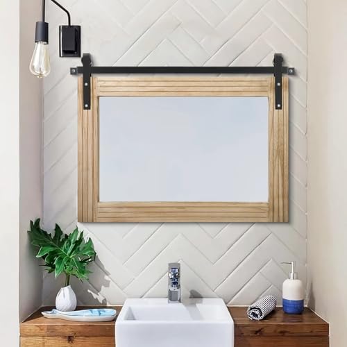AAZZKANG Mirrors for Wall Large Rectangle Barn Door Mirror - Image 3