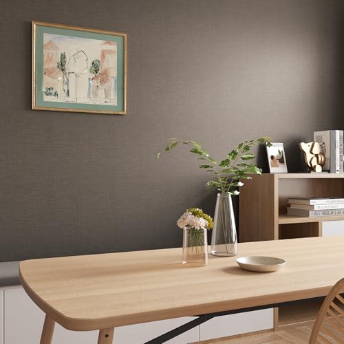 VaryStyle 15.7"x393" Vintage Brown Grasscloth Wallpaper Textured Grass Cloth - Image 6
