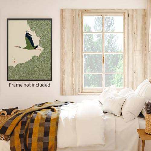 Japanese Flying Wall Art Nature Bird Pictures Aesthetics Posters Minimalist - Image 7
