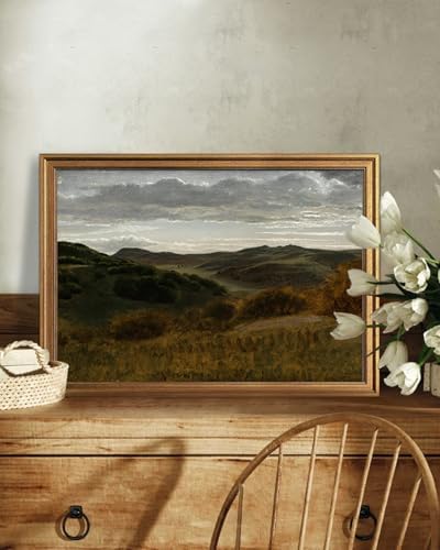 KBKBART Large Canvas Gold Framed Wall Art, Moody Dark Mountain Prints - Image 3