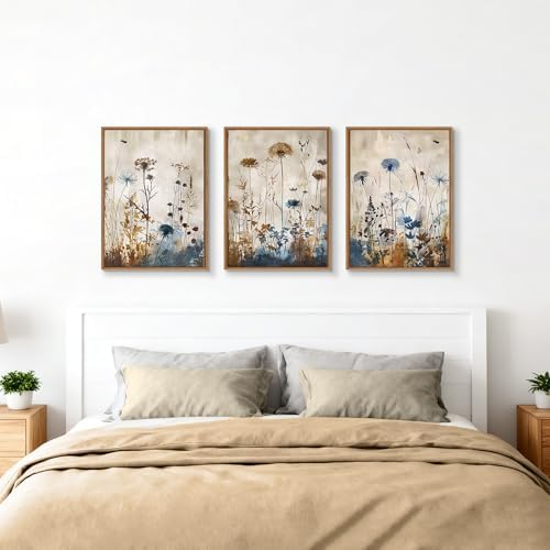 WENGTIAO 3 Pcs Vintage Framed Canvas Wall Art Prints Nature Flowers 12"x16" - Image 5