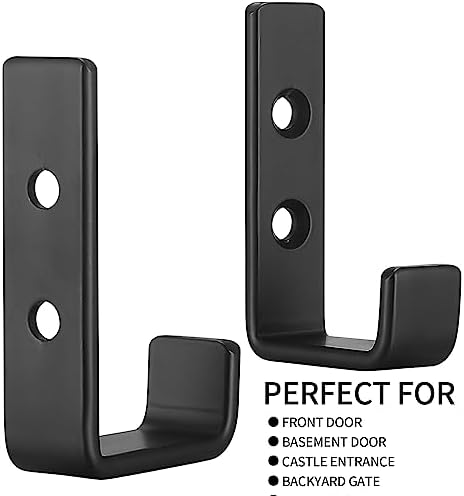 4Pcs Black Heavy Duty Wall Mount J Hooks, Garage Storage Utility Hooks - Image 3