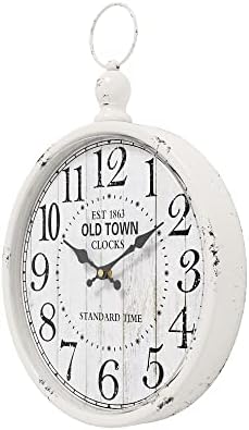 Menterry Retro Farmhouse Wall Clock. White Vintage Antique Style - Image 3