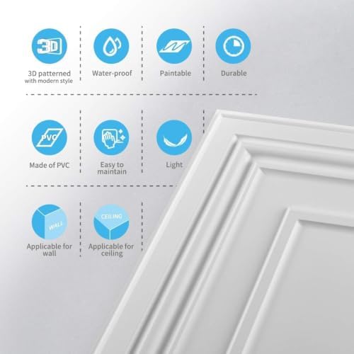 Art3d PVC Drop Ceiling Tiles 24x24 in, 96 Sq.Ft, Snow White - Image 4