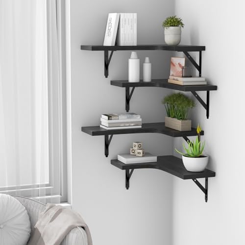 ROMGUAR CRAFT Corner Floating Shelves Wall Mounted Set of 4 - Image 5
