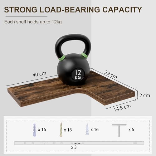Corner Floating Shelves for Wall Mounted L-Shaped Wood Corner Wall Shelf - Image 2