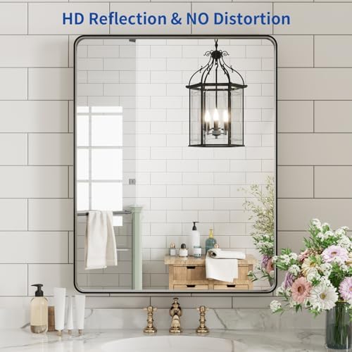 WEER Black Bathroom Vanity Mirror 20X28 Inch - Image 2