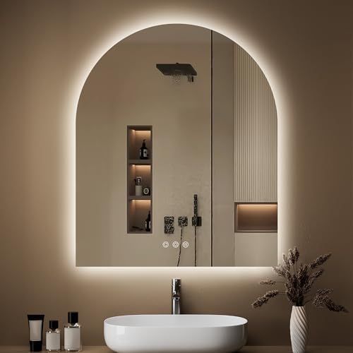 30"x36" Arched LED Lighted Bathroom Mirror by OUMUSUMIRROR