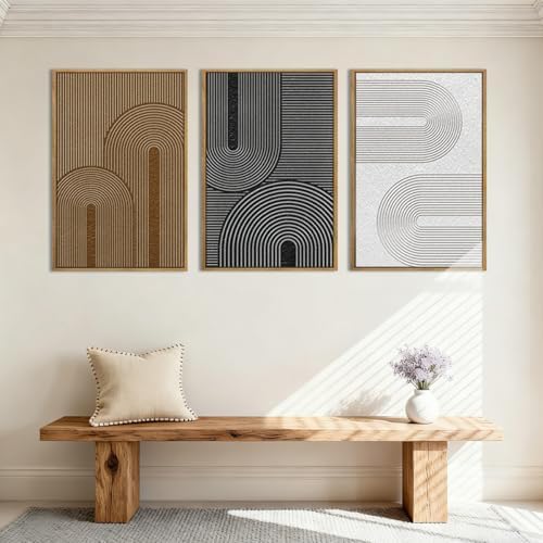 BINCUE Abstract Neutral Canvas Paintings Modern Artwork - Image 3