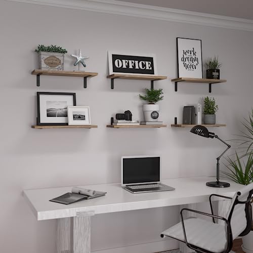 WOPITUES Wood Floating Shelves Set of 6, Shelves - Image 7