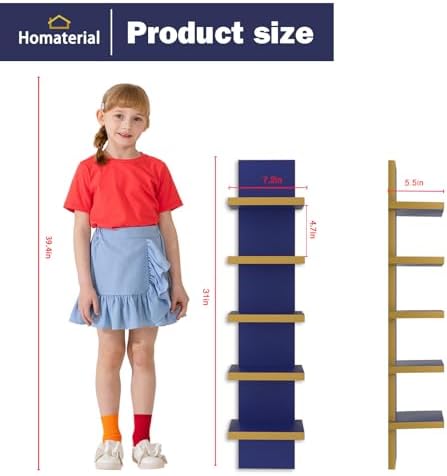 Homaterial 5 Tier Wall Shelf Unit, Decorative Wall Mount Vertical Shelving - Image 3