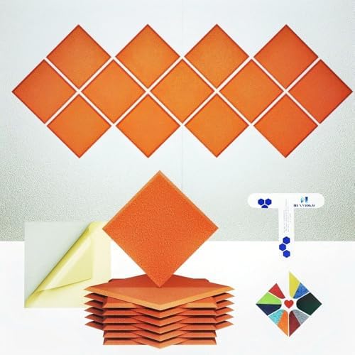 12 Pack Self-Adhesive Acoustic Panels, 2nd Generation Sound Absorbing Panel by DEXMOKO