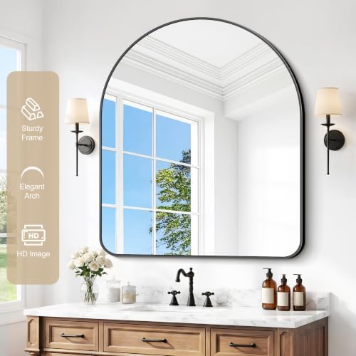 Arched Bathroom Mirror, Wall Mounted Mirror, Living Room, Vertically Hanging - Image 3