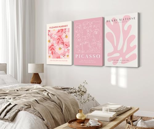 Matisse Abstract Wall Art Decor Pink Flower Canvas Pictures Picasso Aesthetic - Image 6