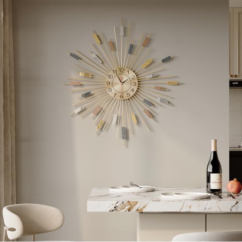 Cuspin 24 Inch Colorful Gold Wall Clock - Image 2