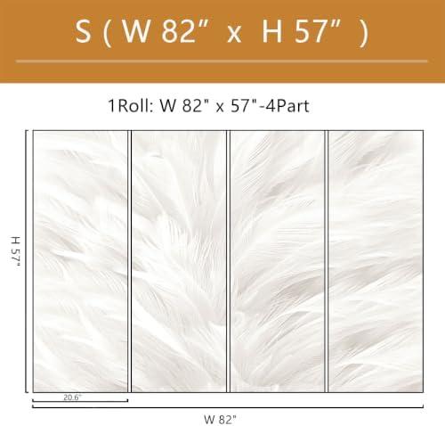 Gray and White Feather wall Mural Peel and Stick - Image 4