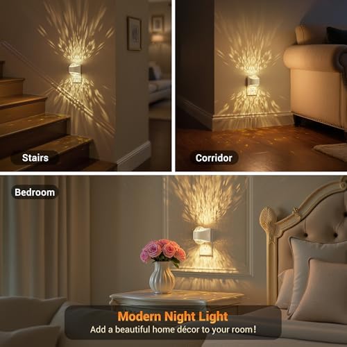 JandCase Night Lights Plug into Wall 2 Pack 3000K Soft White Star Projector - Image 6