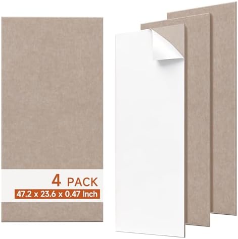 Acoustic Wall Panels, Self Adhesive, 47.2"x23.6", 4 Pack by Unknown