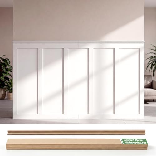 160'' L X 47'' W MDF Board and Batten Wall Panel Kits Paintable by Unknown