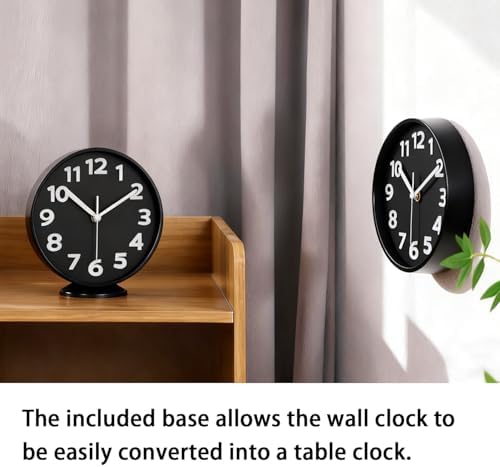 JENLYSTIME 8 Inch Black Modern Wall Clock - Image 2