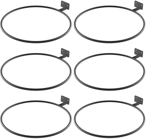 Wall Plant Holder Bulk 8in 6Pack Metal Ring Plant Hanger Black by QualityEfficiency