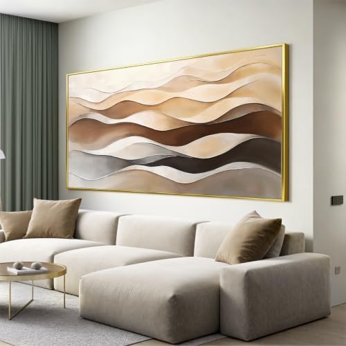 Large Gold Framed Abstract Wall Art by Tsomzxng