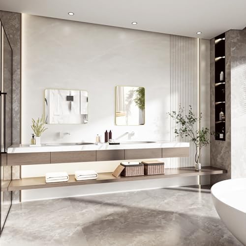 Gold Bathroom Mirror 24X36 Inch Bathroom Vanity Mirror - Image 6