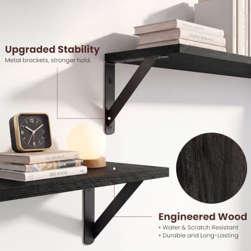 Black Wall Shelves 6 Inch Deep, Small Shelf - Image 5