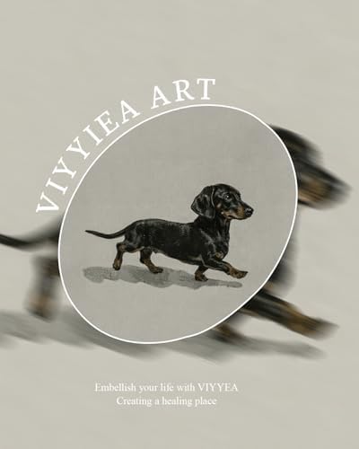 VIYYIEA Vintage Gold Framed Wall Art, Walking Dog, 10L x 8W - Image 4