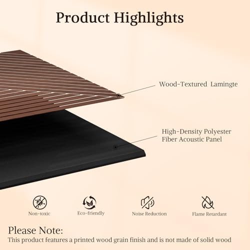 Acoustic Wall Panels, 8 Piece 23.62"X 23.62" PVC Peel and Stick Wall Panels - Image 3