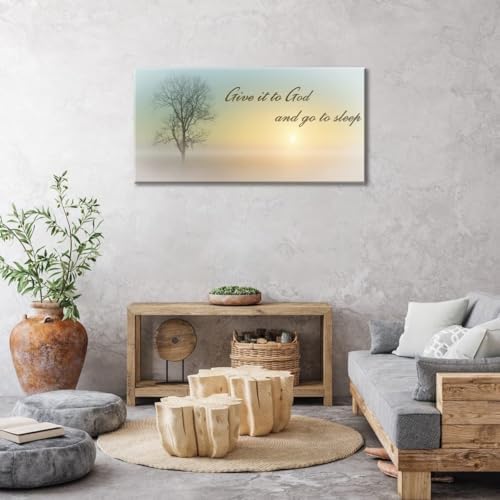 Lasdel Canvas Wall Art of Misty Sunset & Tree Plant Picture - Image 7