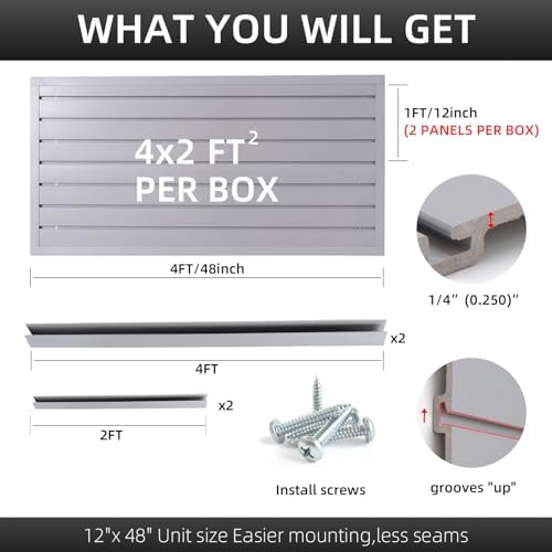 FRAYSCENT Slat Wall Paneling Garage Wall Organizer, Slatwall Panels Garage Tool - Image 3