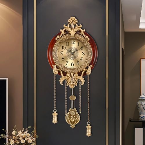 Aero Snail Brown Vintage Pendulum Wall Clock, Solid Wood Hanging Clock - Image 3