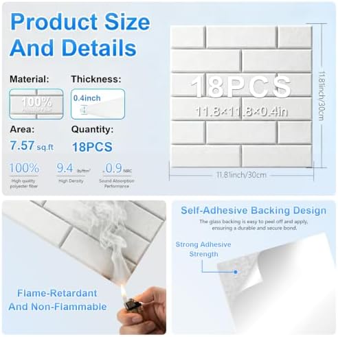 18 Pack Acoustic Panels, Sound Proof Foam Panels - Image 2