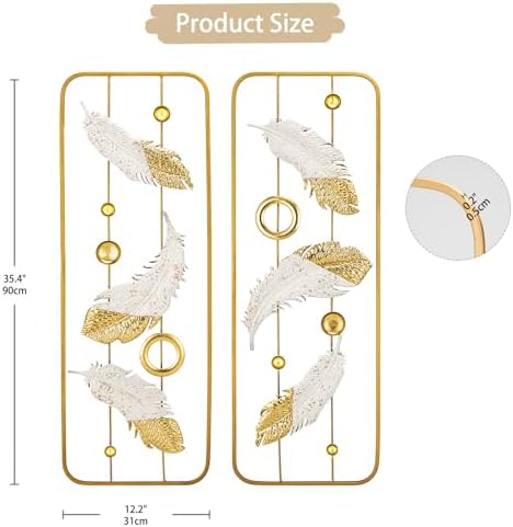 Arborus 2 Pack Gold Wall Art Décor, Modern Wall Décor - Image 2