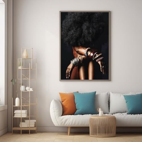 ZHGYGBN Black Girl Canvas Poster Afro Portrait Poster 16x20 Inch Unframed - Image 6