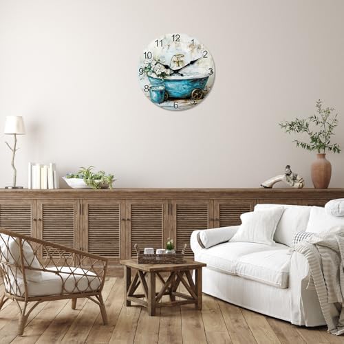 XNM Farmhouse Wooden Decorative Wall Clocks Battery Operated 20 Inch - Image 4