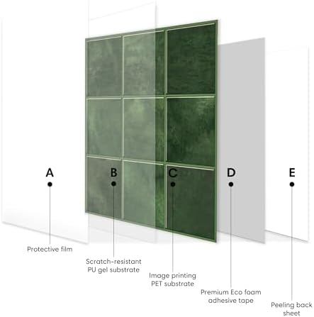 Select 5 Pack Peel and Stick Backsplash Square Tiles, 12x12 in - Image 5