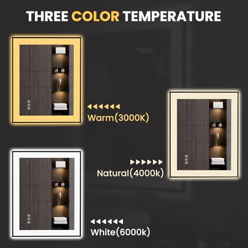 LOAAO 24"X30" LED Bathroom Mirror Black Framed - Image 6