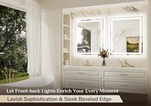 Keonjinn 30" x 36" Beveled LED Bathroom Mirror - Image 2