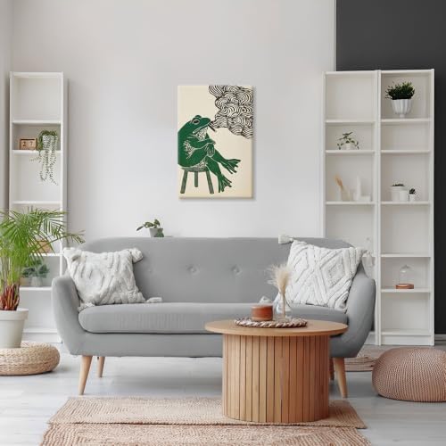 Wframed Smoking Frog Canvas Wall Art 16x20in - Image 5