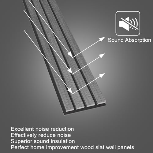 NeatiEase Wood Wall Panels, 9 Feet Acoustic Slat Wall Panels - Image 2