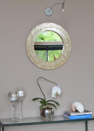 KOUBOO Round Capiz Seashell Sunray Wall Mirror - Image 4