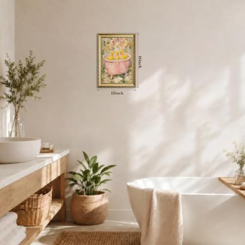 Gold Framed Vintage Duck Wall Art, Cute Duck Bathtub Print - Image 4