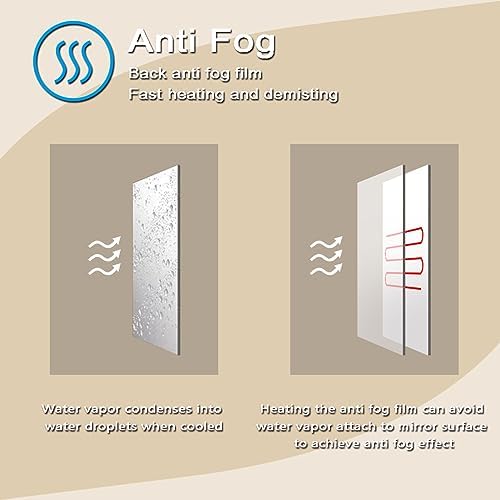 THEKLA Oval Lighted Mirror for Bathroom Wall Horizontal Vertical Mount Makeup - Image 4
