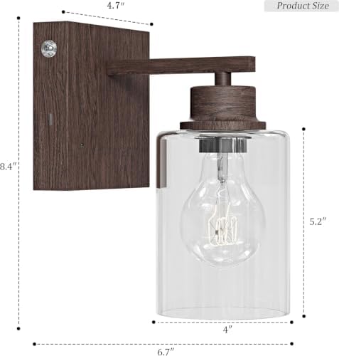 Rayogale Walnut Battery Operated Wall Sconce Set of Two - Image 5