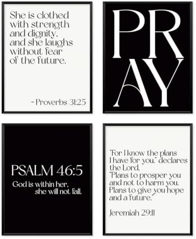 Locomiss Black And White Christian Modern Bible Jesus Scripture Wall Decor by Unknown
