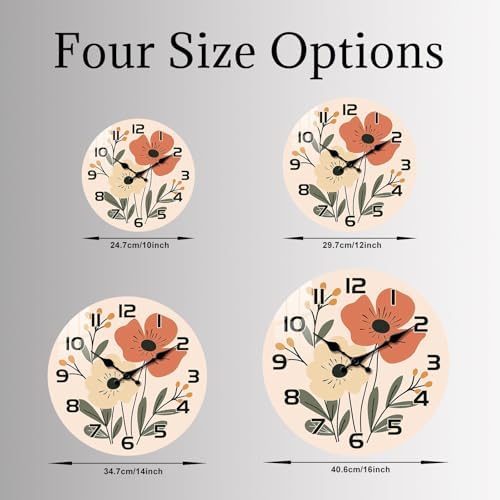 10" Boho Floral Wall Clock - Image 5