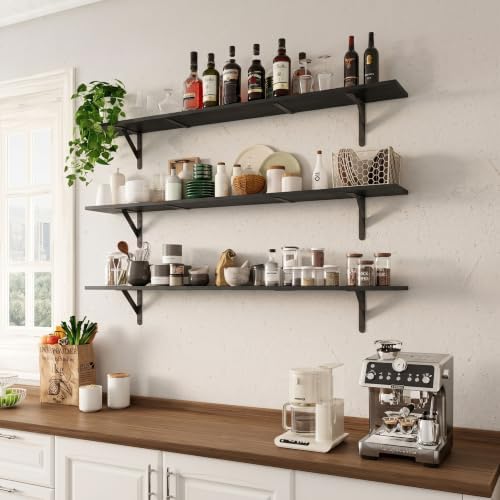 WOPITUES Long Wall Shelves 56″W x 8″D, Floating Book Shelves Max Load 65lbs - Image 2